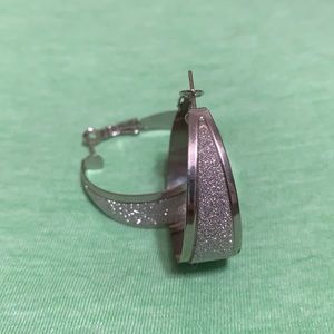 Shiny Silver Tone Earrings